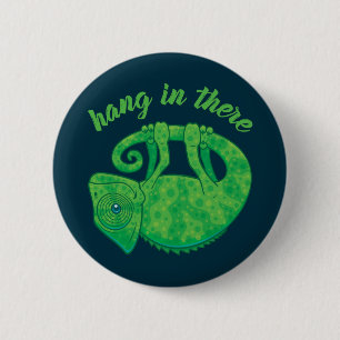 Hang In There Magical Chameleon Button