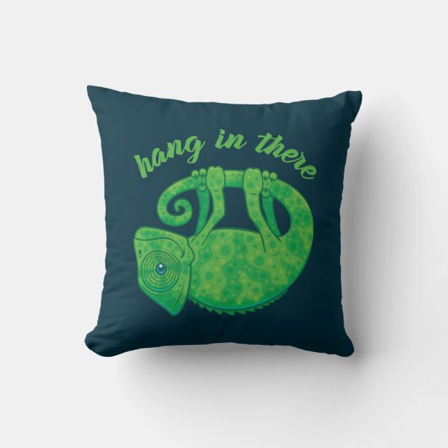 Hang In There Magical Chameleon Kissen (Vorderseite)
