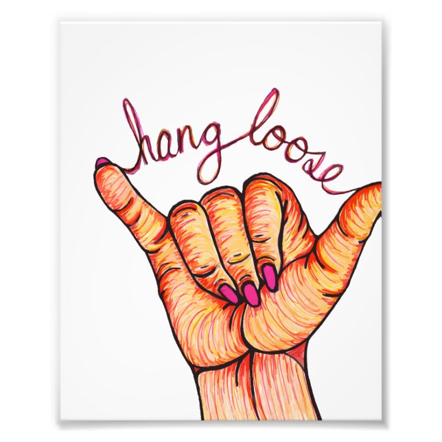 Hang Loose Hand Fotodruck (Vorne)