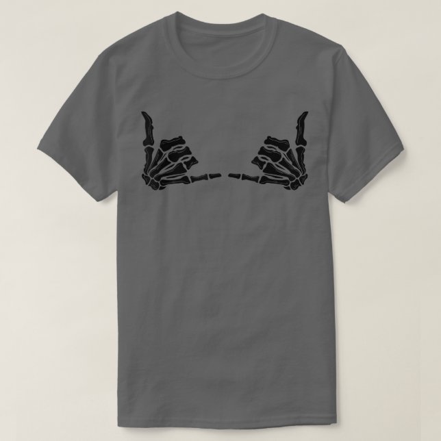 Hang Loose Sign Hand Skeleton Hands T - Shirt (Design vorne)