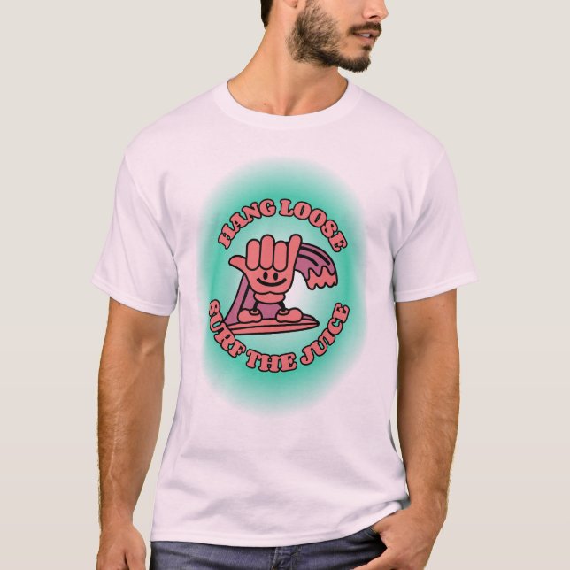 Hang Loose, surf die Hand des Juice Surfing T-Shirt (Vorderseite)