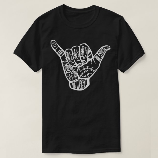Hang Loose White Polynesian Shaka Hand Pullover (Design vorne)