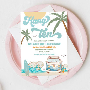 Hang Ten Surf Strand Sommer Van 10. Geburtstag Einladung