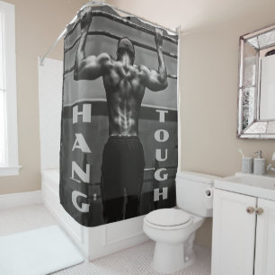 Hang Tough Muscle Man Workout Gym Duschvorhang