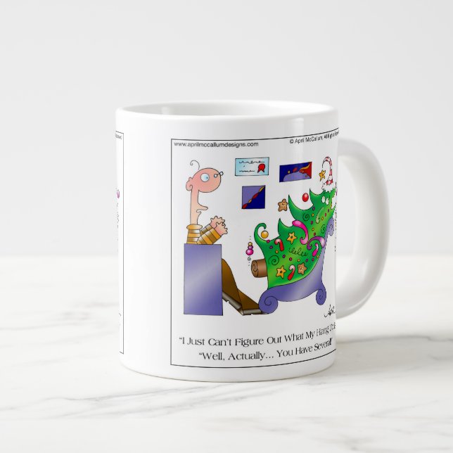 Hang-UPS-Cartoon Kaffee-Tasse Jumbo-Tasse (Vorderseite Rechts)