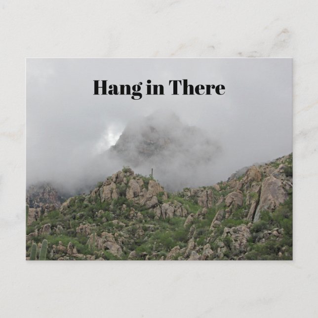 Hänge da Inspirationsberg im Nebel-Foto Postkarte (Vorderseite)