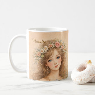 Hänge dein Foto und Name Aquarellmalerei Niedlich Kaffeetasse