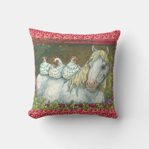 HÄNGE IN DER STABILEN, HORSE DURCH PILLOW rot Kissen