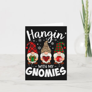 Hänge mit meinen Gnom-Leoparden-Frauen Weihnachts- Karte