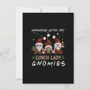 Hänge mit meiner Lunch-Lady-Gnomies-Leoparden-Karo Einladung