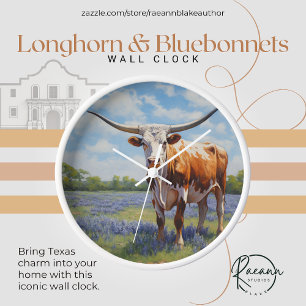Hängebrücke "Longhorn" und "Bluebonnets" Uhr