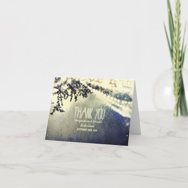 Hängelampen whimsical Hochzeit danke Karten (Vorderseite)