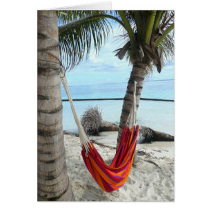 Hängematte auf der Caribbean Beach Blank Card