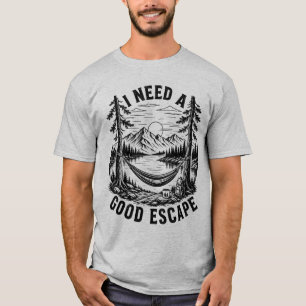 Hängematten Camping Bergsee Geschenk Outdoor T-Shirt