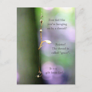 Hängen durch einen Faden Postkarte