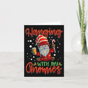 Hängen mit meinen Gnomies Damen Drei Weihnachts-Gn Karte