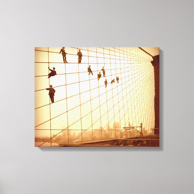 Hängen Sie Brooklyn Bridge Cables Wall Art Leinwanddruck (Vorderseite)