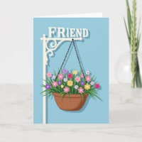 Hängende Blumen Freund Karte