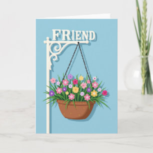 Hängende Blumen Freund Karte
