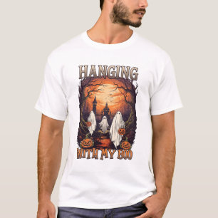 Hängende Boo Halloween Geister Kürbisse Vollmond_1 T-Shirt