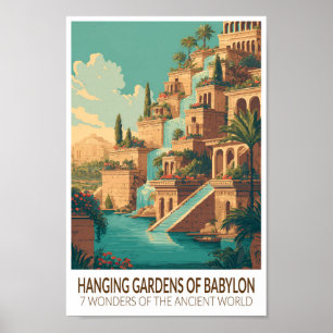 Hängende Gärten von Babylon 7 Weltwunder Poster