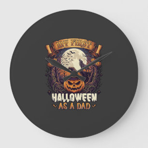 Hängende Hexen Halloween Fliegende Hexe Verfluchte Große Wanduhr