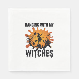 Hängende Hexen Halloween Hexen Besen Verhextes Hau Serviette