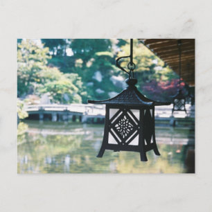 Hängende Laternen: Sankei-en Garten, Japan Postkar Postkarte