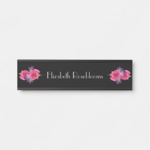 Hängende NamensTeller-rosa Rosen-Orchideen Türschild