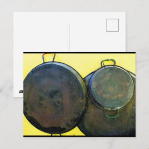 Hängende Paella-Gerichte Postkarte