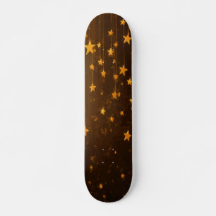 Hängende Sterne mit hellem Licht auf Braun-Gelb Skateboard