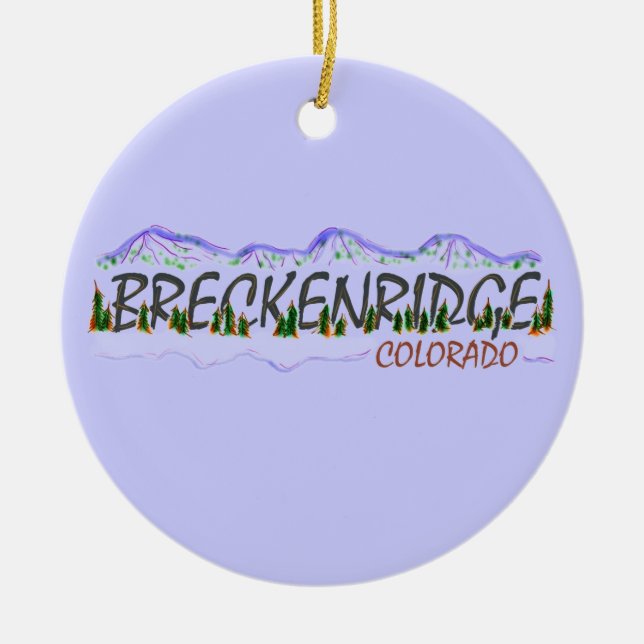 Hängende Verzierung Breckenridges Colorado Keramikornament (Vorne)