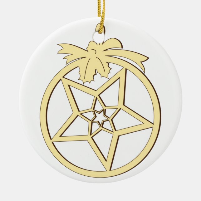 Hängende Weihnachtsdekoration Keramik Ornament (Vorne)