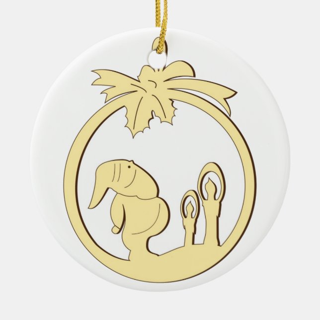 Hängende Weihnachtsdekoration Keramik Ornament (Vorne)