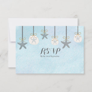 Hängender Seestern & Sanddollar-Strand RSVP-Karte Einladung