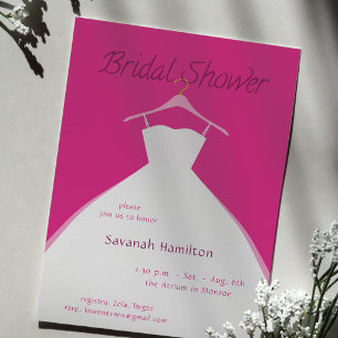 Hängendes Hochzeitskleid Fuchsia Brautparty Einladung