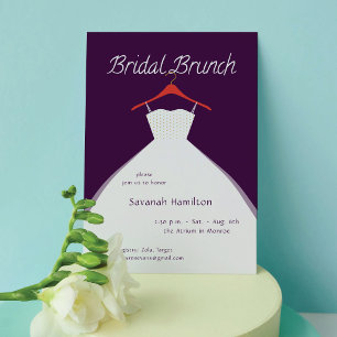Hängendes Hochzeitskleid Lila Braut-Brunch Einladung