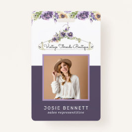 Hanger floral | Badge d'ID photo de l'employé