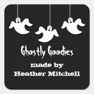 Hanggeister Halloween Backhafter, schwarz Quadratischer Aufkleber