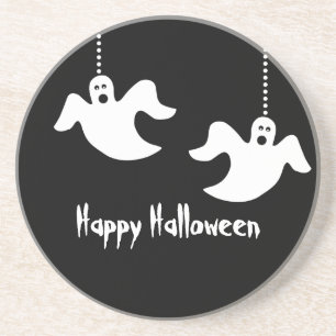 Hanggeister Halloween-Untersetzer, Schwarz Sandstein Untersetzer