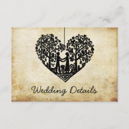 Hangherz Tree Vintage Hochzeit Detail Begleitkarte