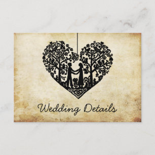 Hangherz Tree Vintage Hochzeit Detail Begleitkarte
