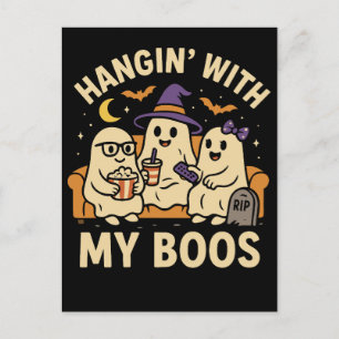 Hangin" mit meinem Boos Halloween Feiertagspostkarte