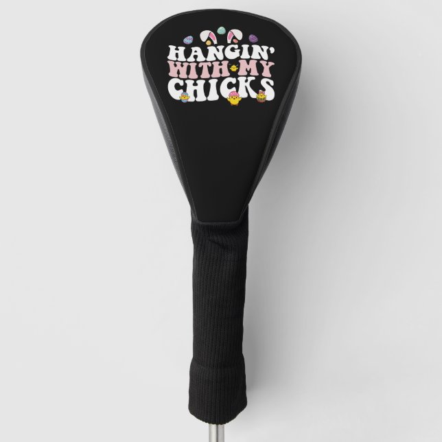 Hangin' mit meinen Chicks Ostern Bunny Groovy Retr Golf Headcover (Vorderseite)
