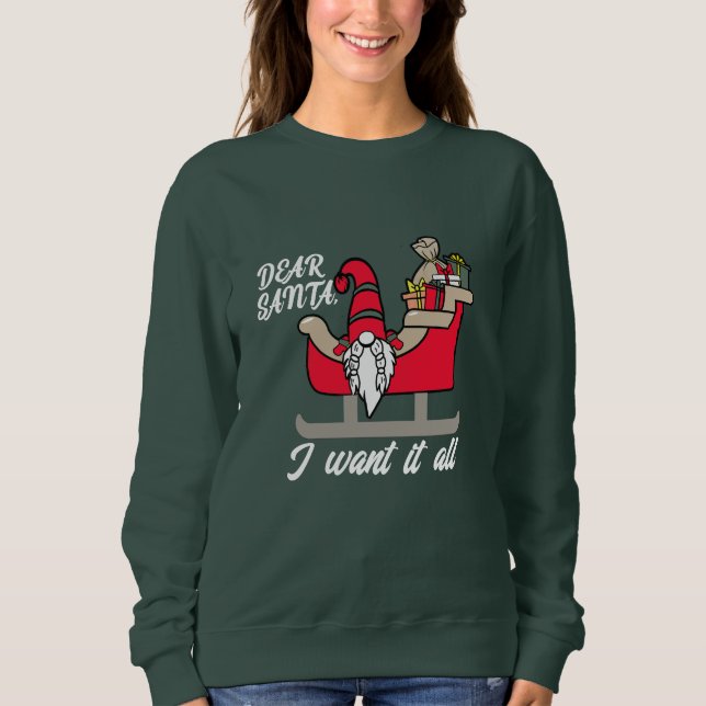Hangin' mit My Gnomies - Funny Christmas Gnomes Sweatshirt (Vorderseite)