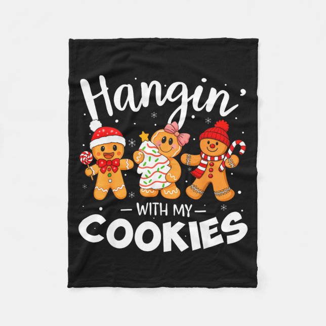 Hangin With My Cookies Gingerbread Women Christmas Fleecedecke (Vorderseite)