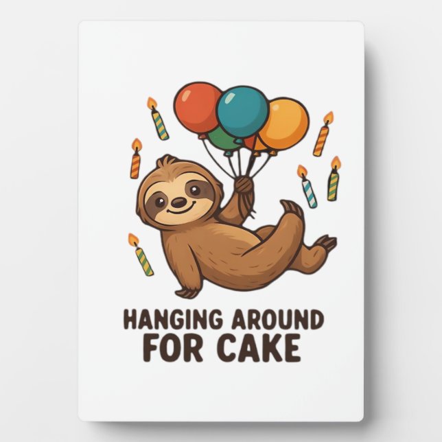 Hanging Around For Cake Birthday Balloon Sloth , C Fotoplatte (Vorderseite)