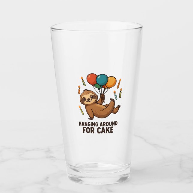 Hanging Around For Cake Birthday Balloon Sloth , C Glas (Vorderseite)