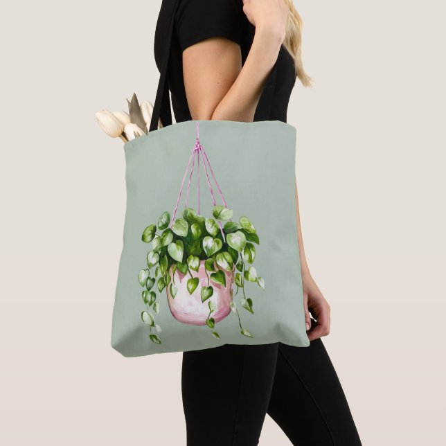 Hanging Basket Greenery Watercolor Tasche (Von Nahem)