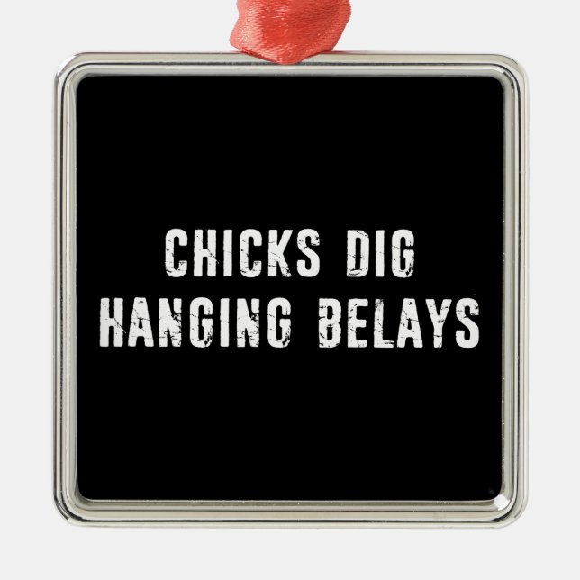 Hanging Belays Rock Climbing Ornament Aus Metall (Vorne)